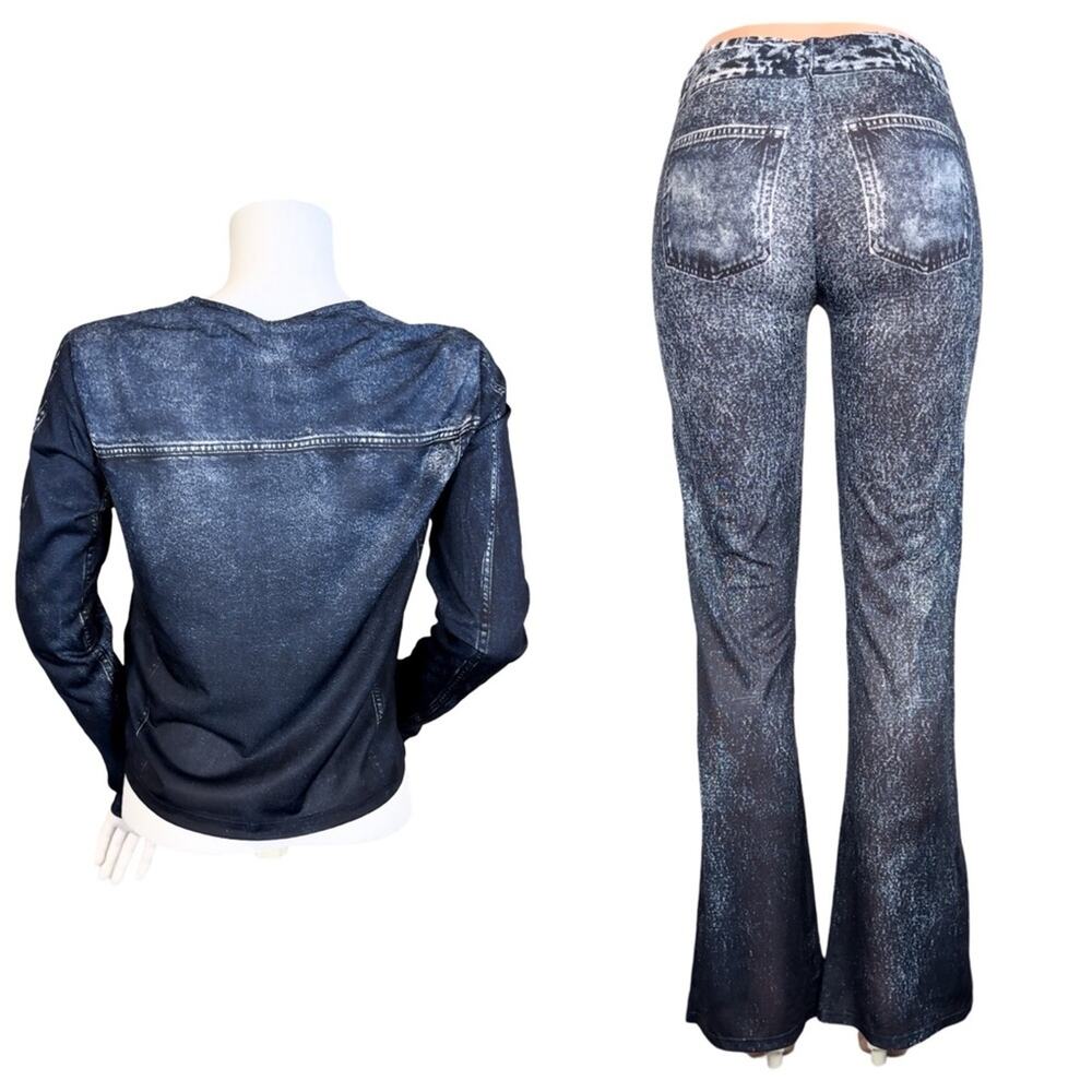 NWT Zara Denim Printed Pantsuit SZ M $89 - Picture 5 of 15